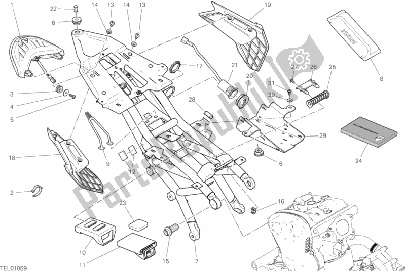 All parts for the Rear Frame Comp. Of the Ducati Supersport Thailand 950 2017